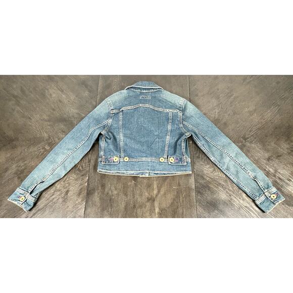 Levi Strauss Girls' Blue Jeans Jacket Cropped Size M 10-12YRS Big Kid EUC - Picture 10 of 12